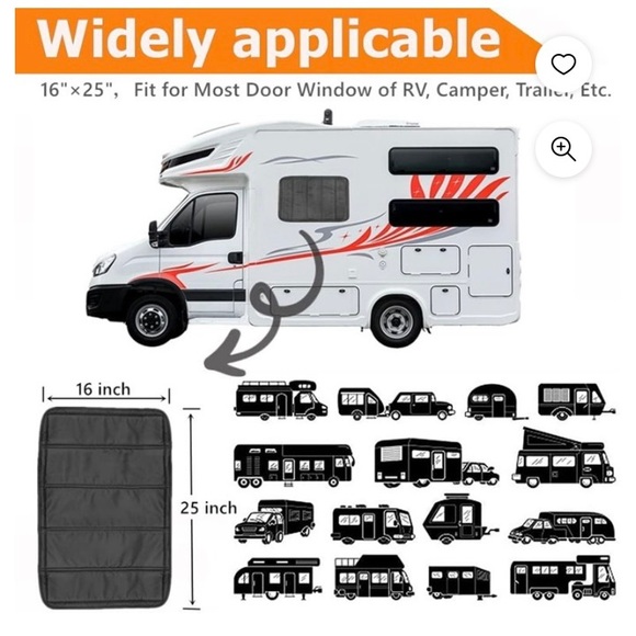 thumbnail image 2 of Magnetic RV Window Shade 16x25 Inch - Double-Side Foldable Blackout Cover For Camper 2 of 3